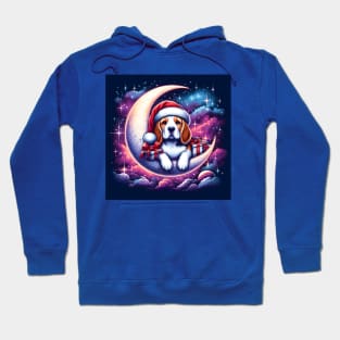 Beagle Dog On The Moon Christmas Hoodie